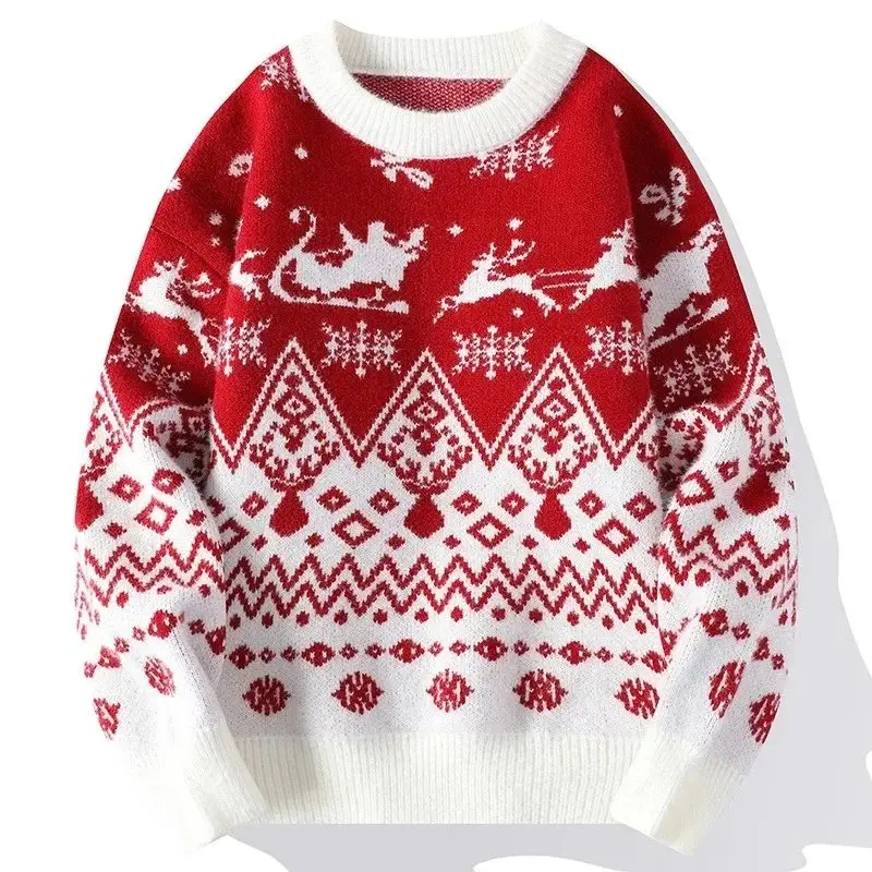 Christmas Ugly Sweater [Santa Sleigh & Snowflake Design]